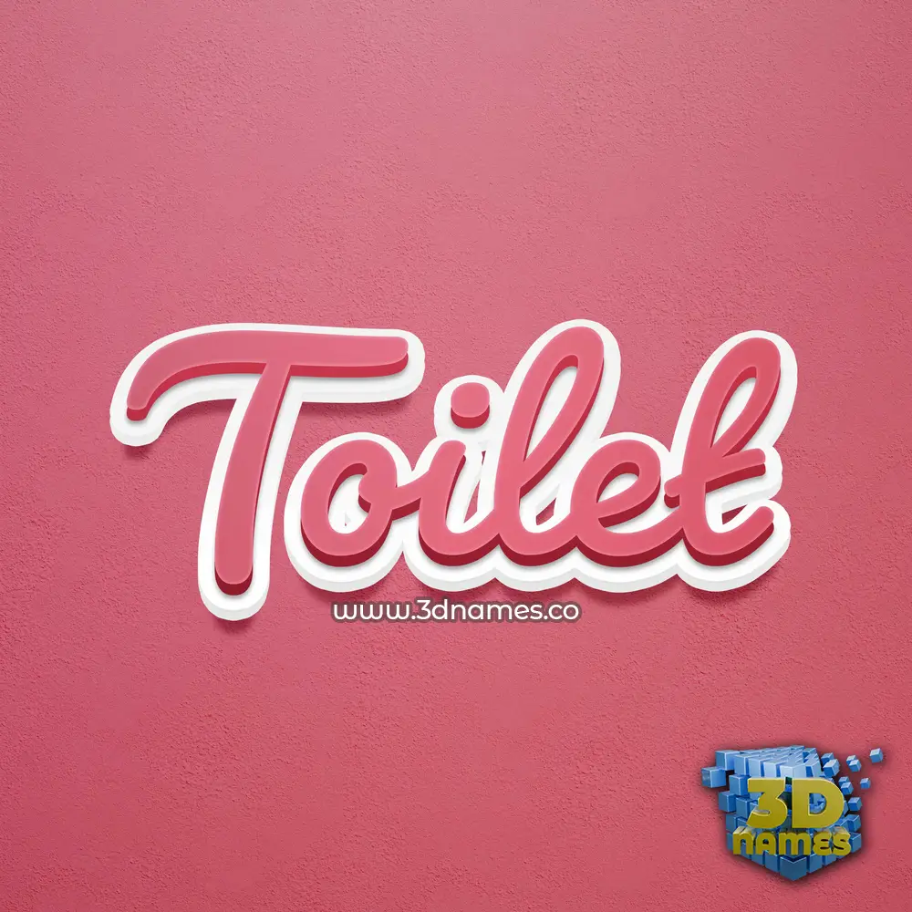 toilet in Red Scribble style - 3D name wallpaper
