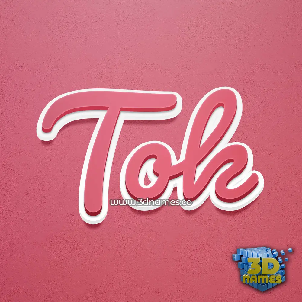 tok in Red Scribble style - 3D name wallpaper