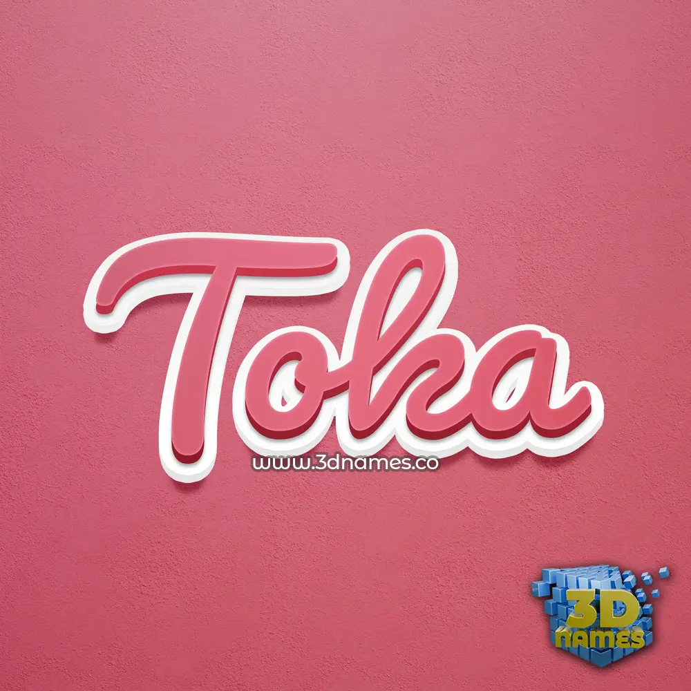 toka in Red Scribble style - 3D name wallpaper