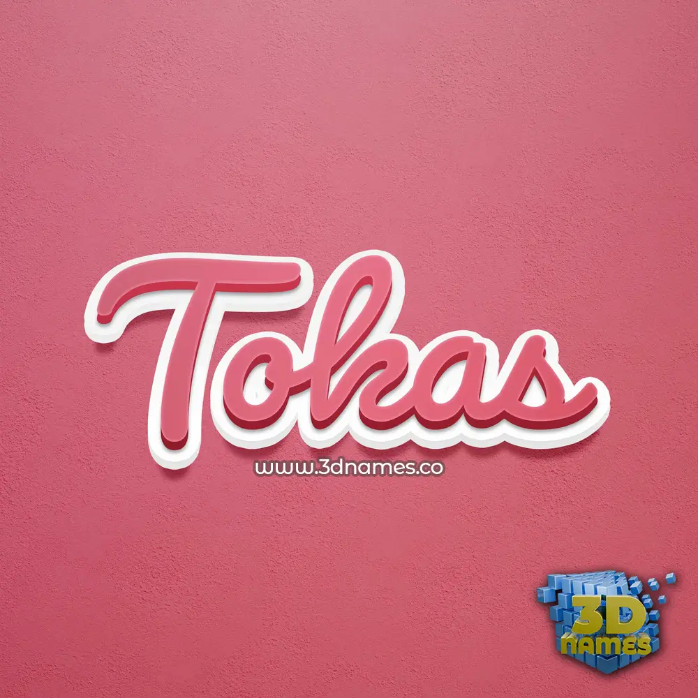tokas in Red Scribble style - 3D name wallpaper
