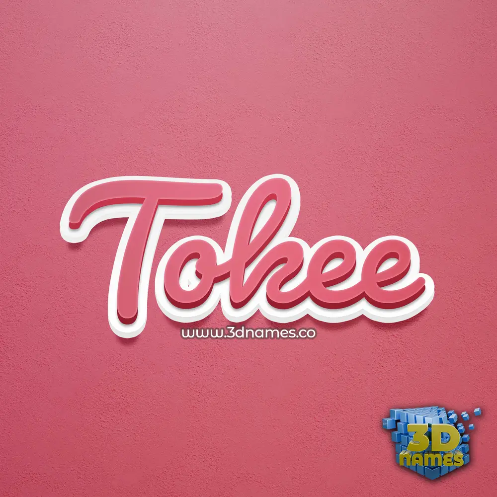 tokee in Red Scribble style - 3D name wallpaper