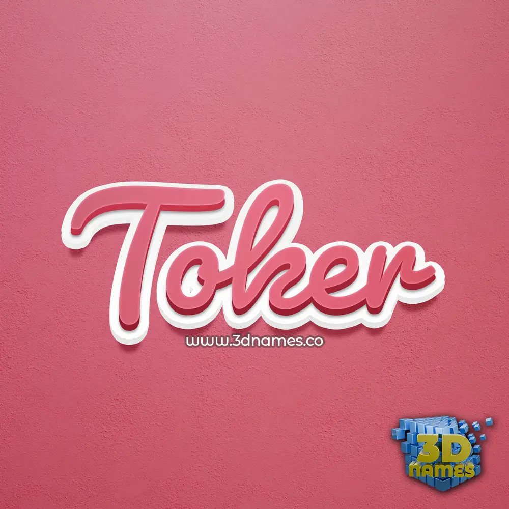 toker in Red Scribble style - 3D name wallpaper