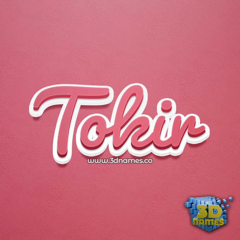tokir in Red Scribble style - 3D name wallpaper