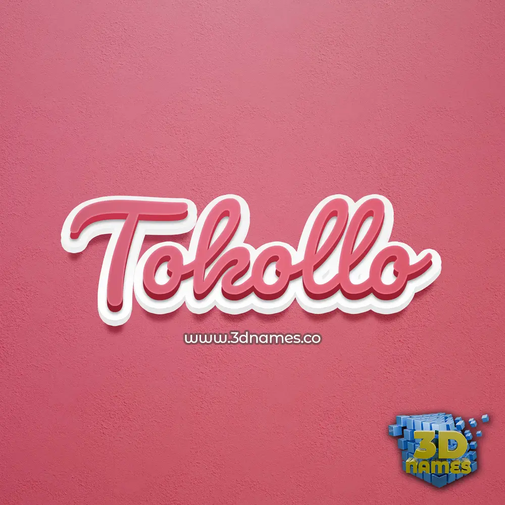 tokollo in Red Scribble style - 3D name wallpaper