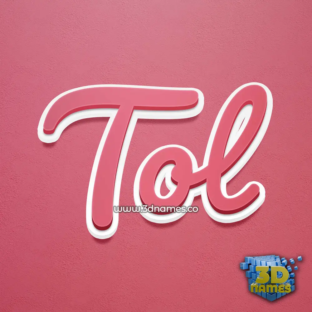 tol in Red Scribble style - 3D name wallpaper
