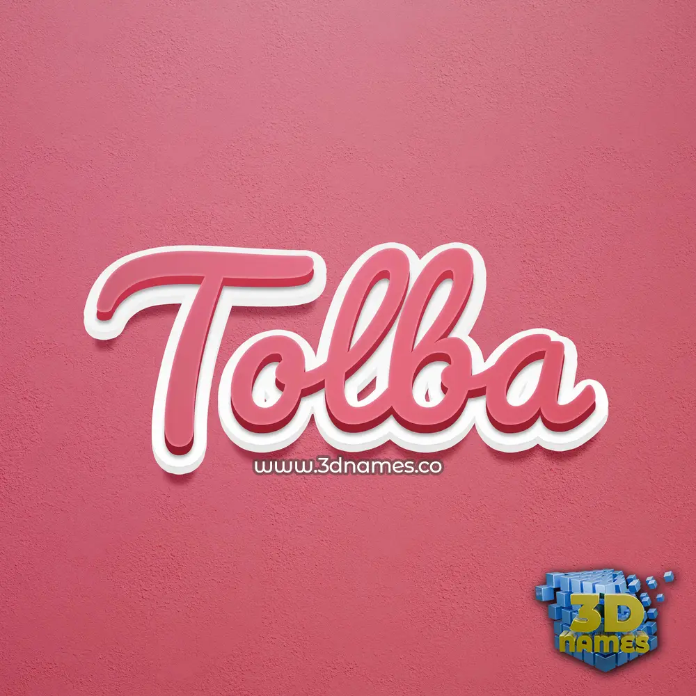 tolba in Red Scribble style - 3D name wallpaper