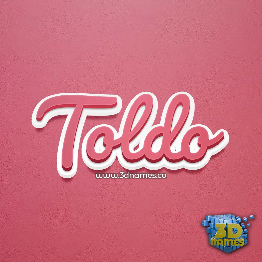 toldo in Red Scribble style - 3D name wallpaper