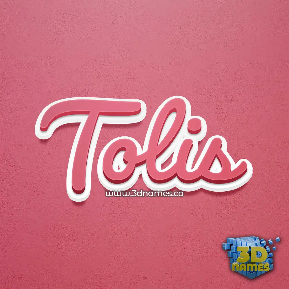 tolis in Red Scribble style - 3D name wallpaper