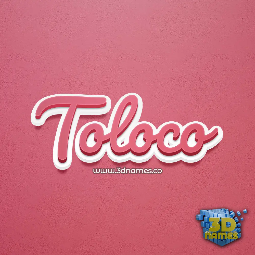 toloco in Red Scribble style - 3D name wallpaper