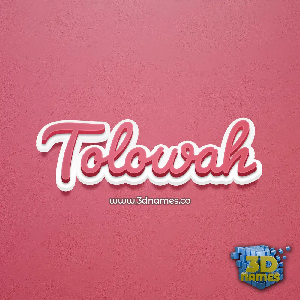 tolowah in Red Scribble style - 3D name wallpaper