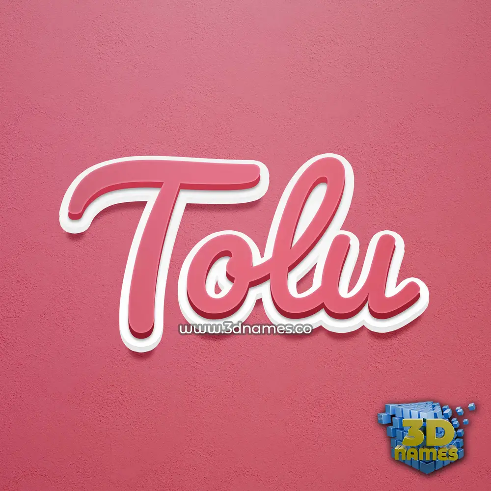 tolu in Red Scribble style - 3D name wallpaper