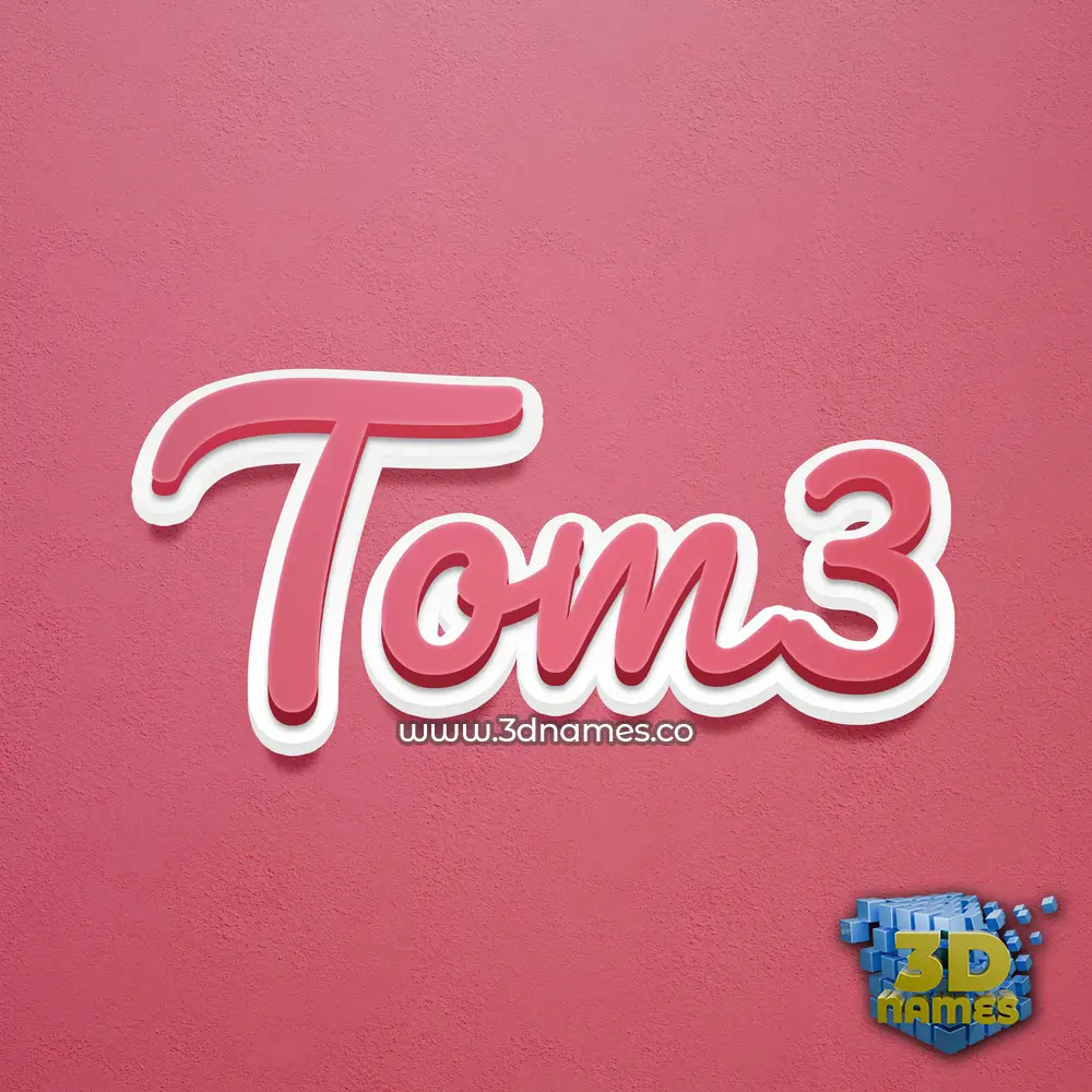 tom3 in Red Scribble style - 3D name wallpaper