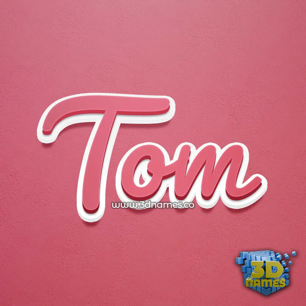 tom in Red Scribble style - 3D name wallpaper