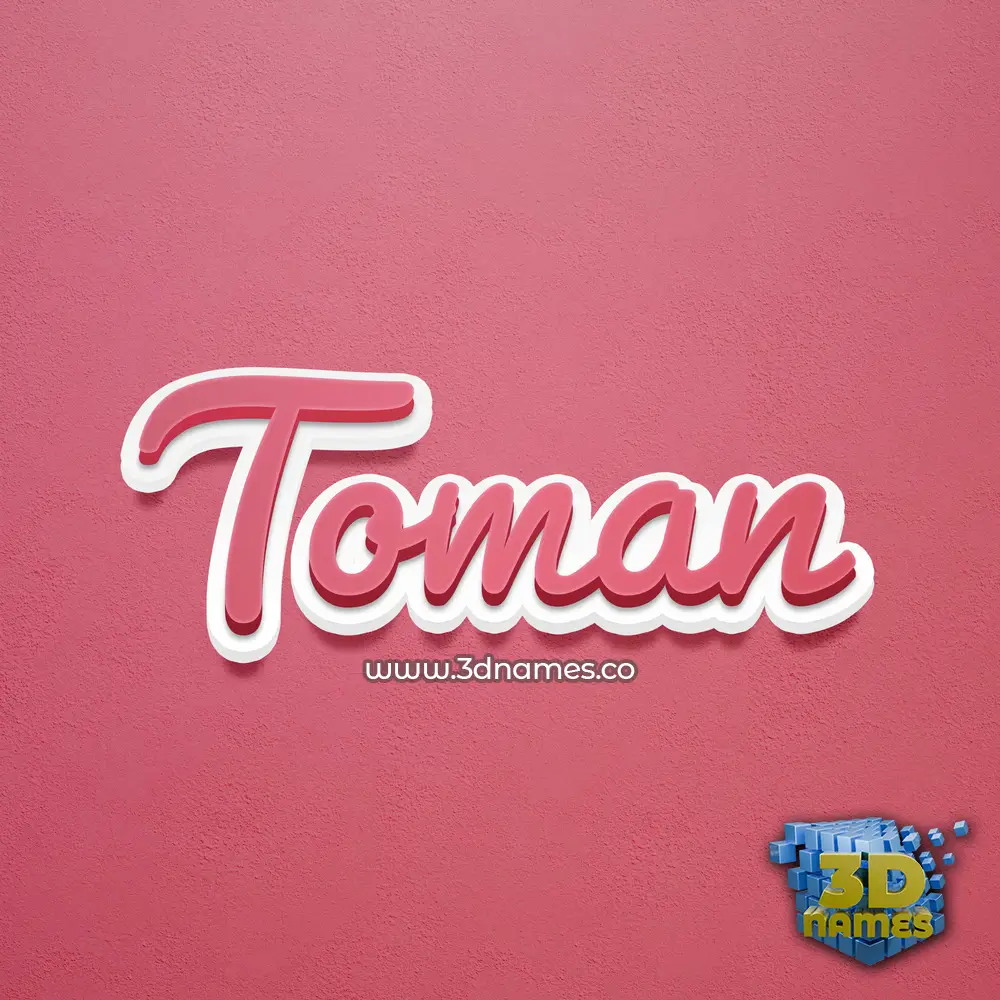 toman in Red Scribble style - 3D name wallpaper