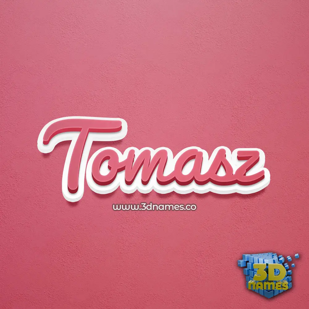 tomasz in Red Scribble style - 3D name wallpaper