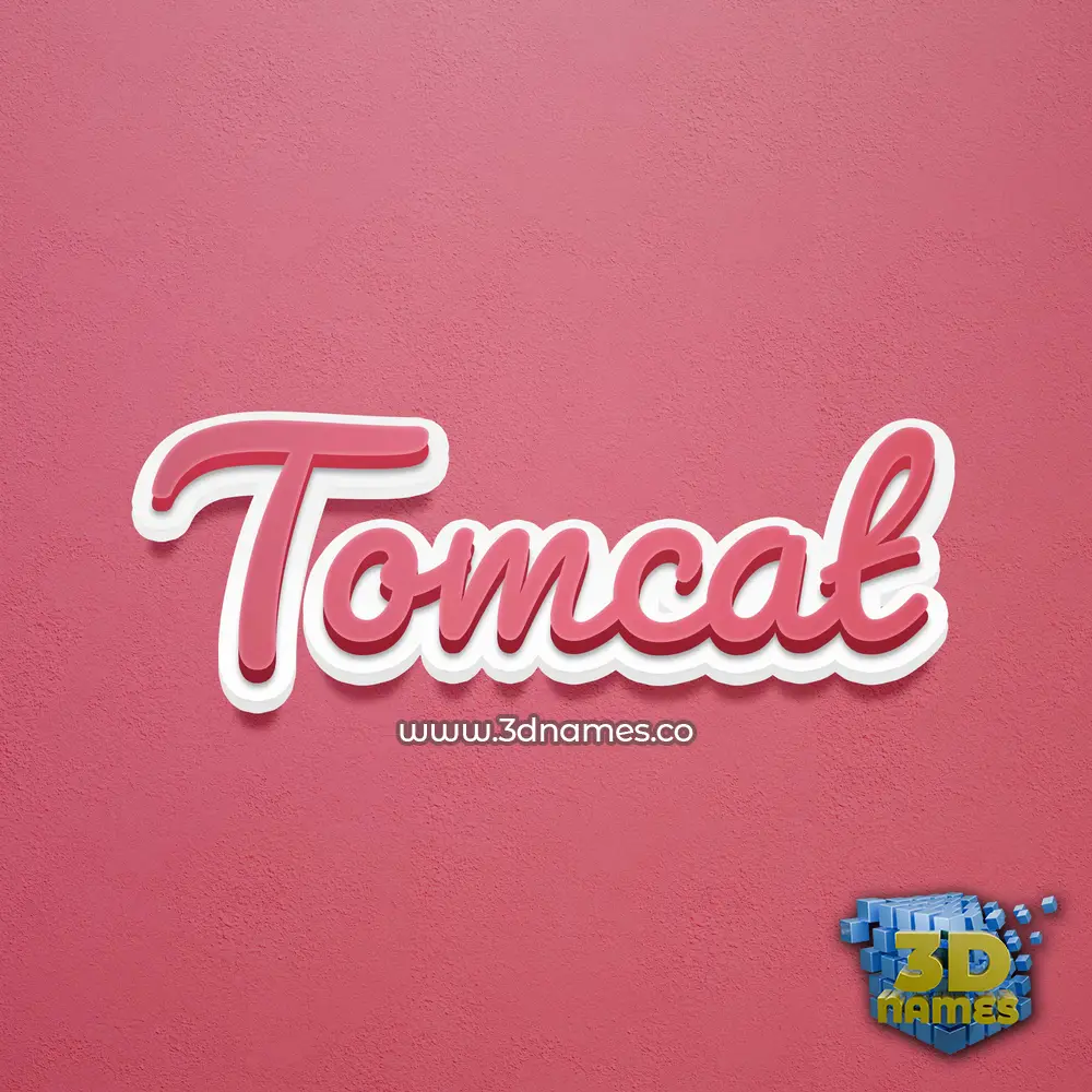 tomcat in Red Scribble style - 3D name wallpaper