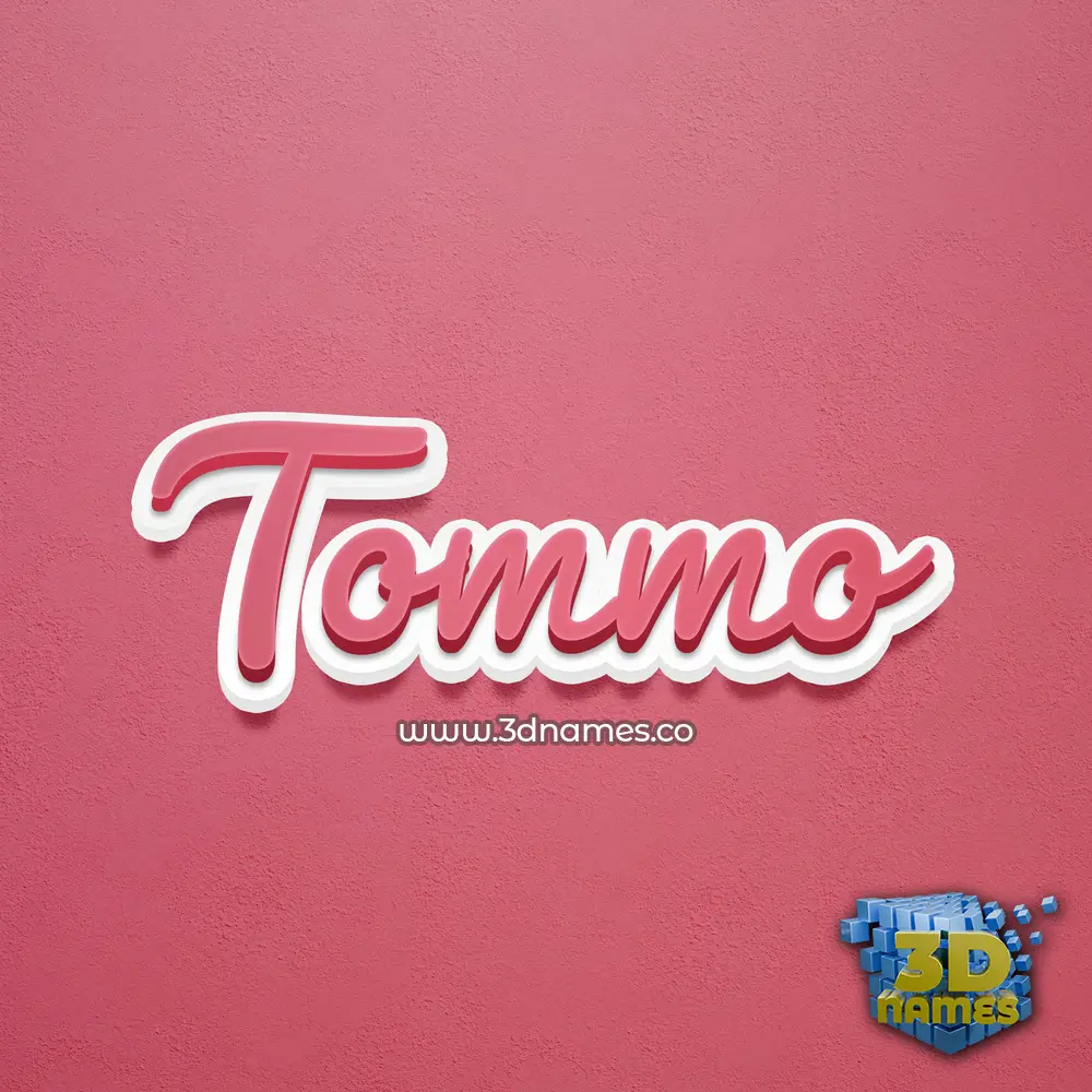 tommo in Red Scribble style - 3D name wallpaper