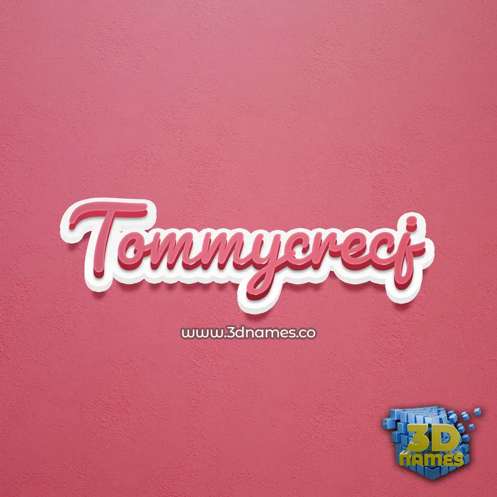 tommycrecj in Red Scribble style - 3D name wallpaper