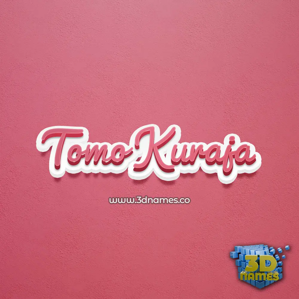 tomo kuraja in Red Scribble style - 3D name wallpaper