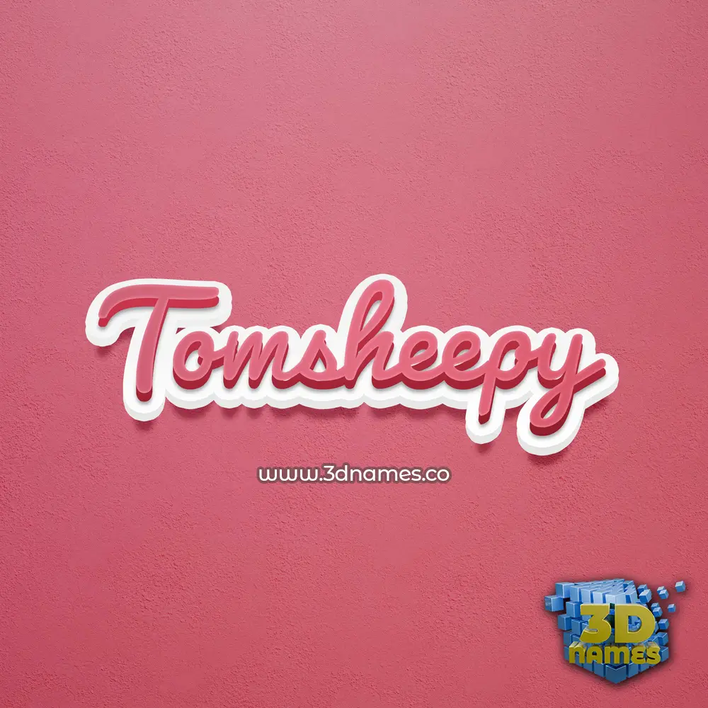 tomsheepy in Red Scribble style - 3D name wallpaper