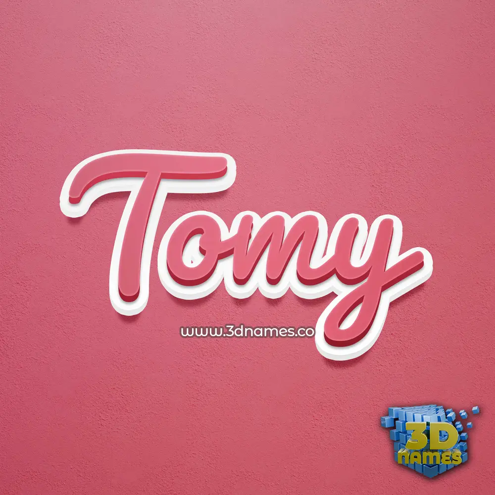 tomy in Red Scribble style - 3D name wallpaper