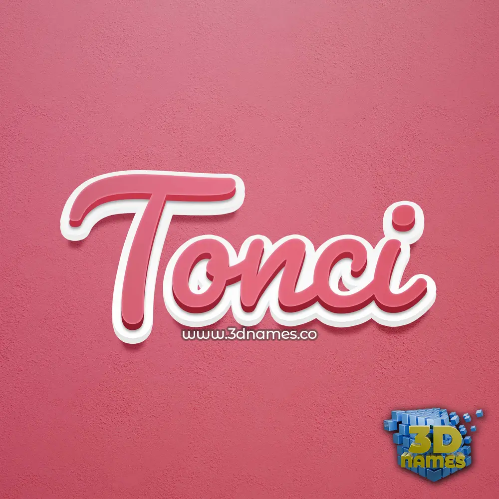 tonci in Red Scribble style - 3D name wallpaper