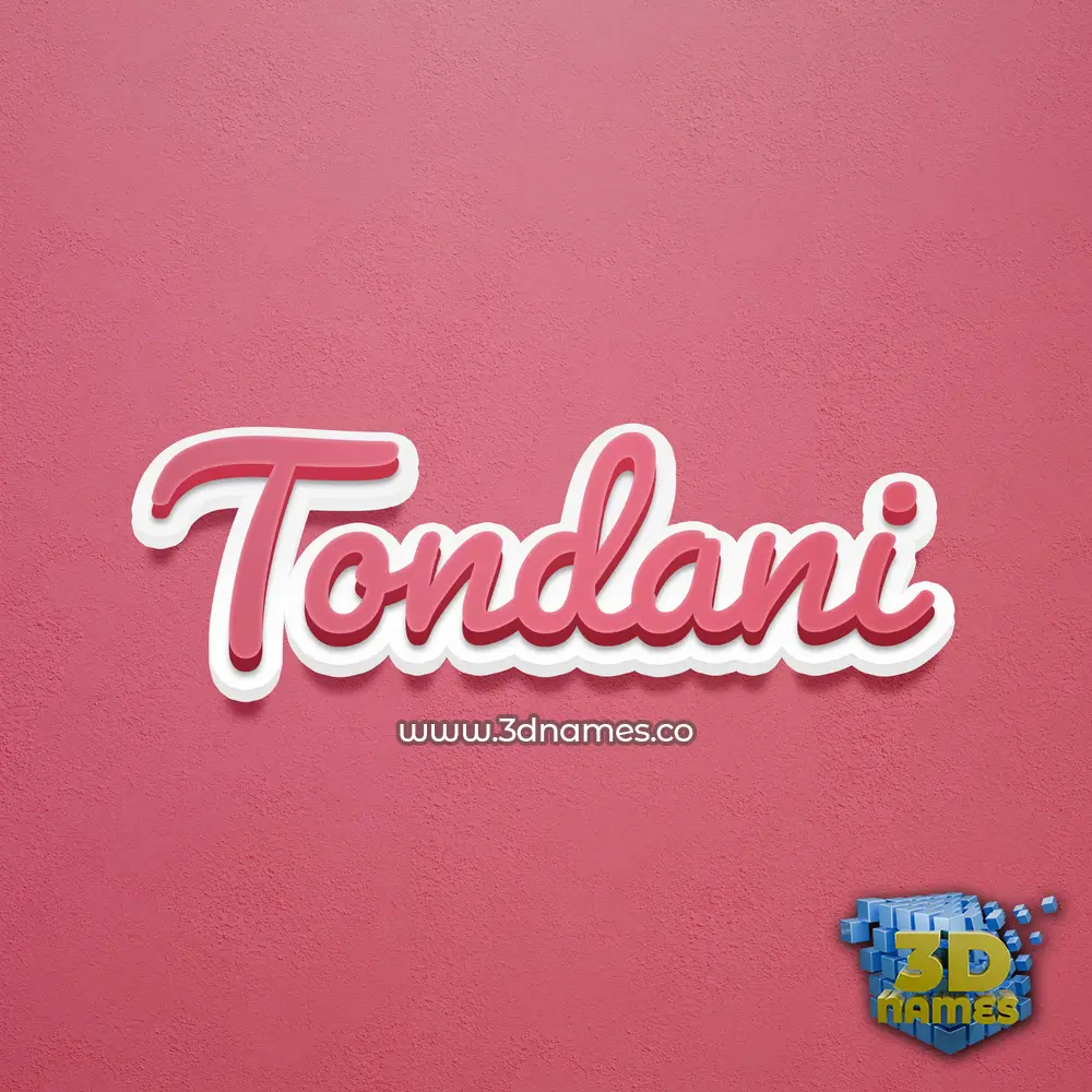 tondani in Red Scribble style - 3D name wallpaper