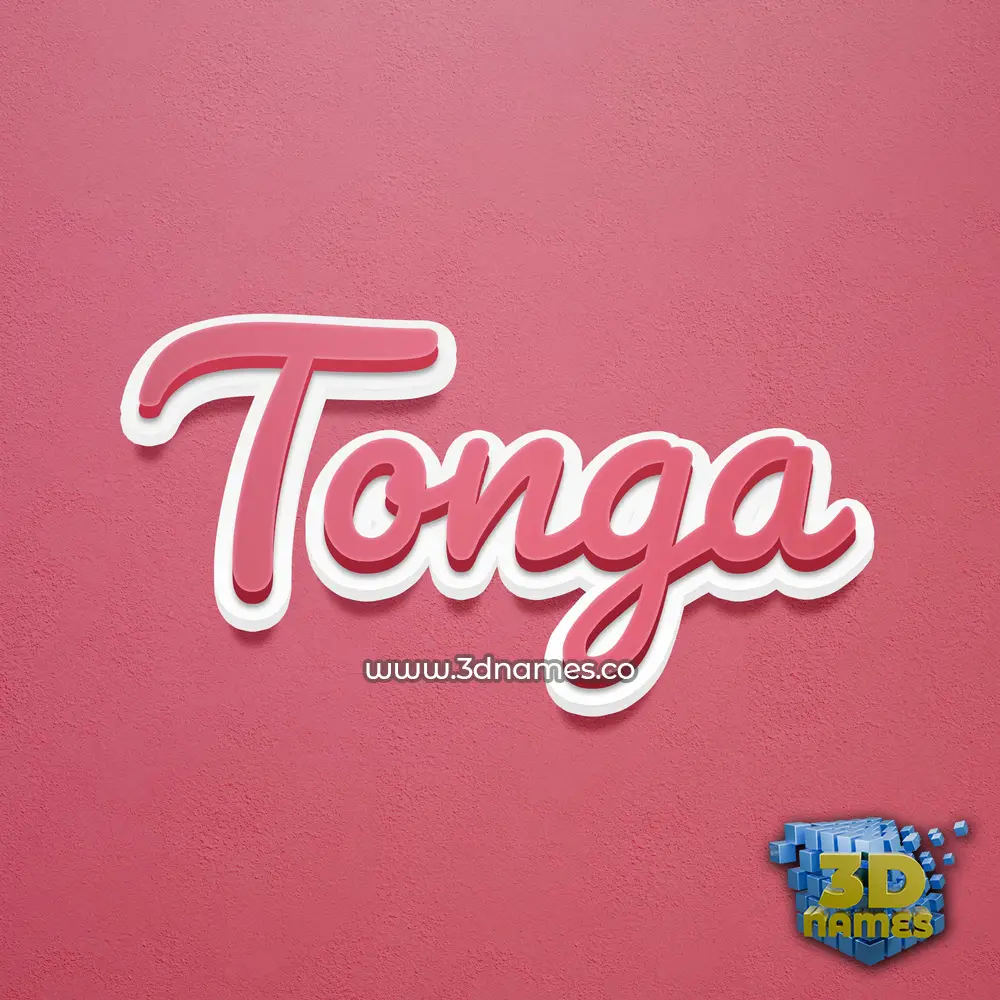 tonga in Red Scribble style - 3D name wallpaper