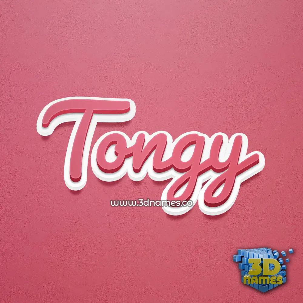 tongy in Red Scribble style - 3D name wallpaper
