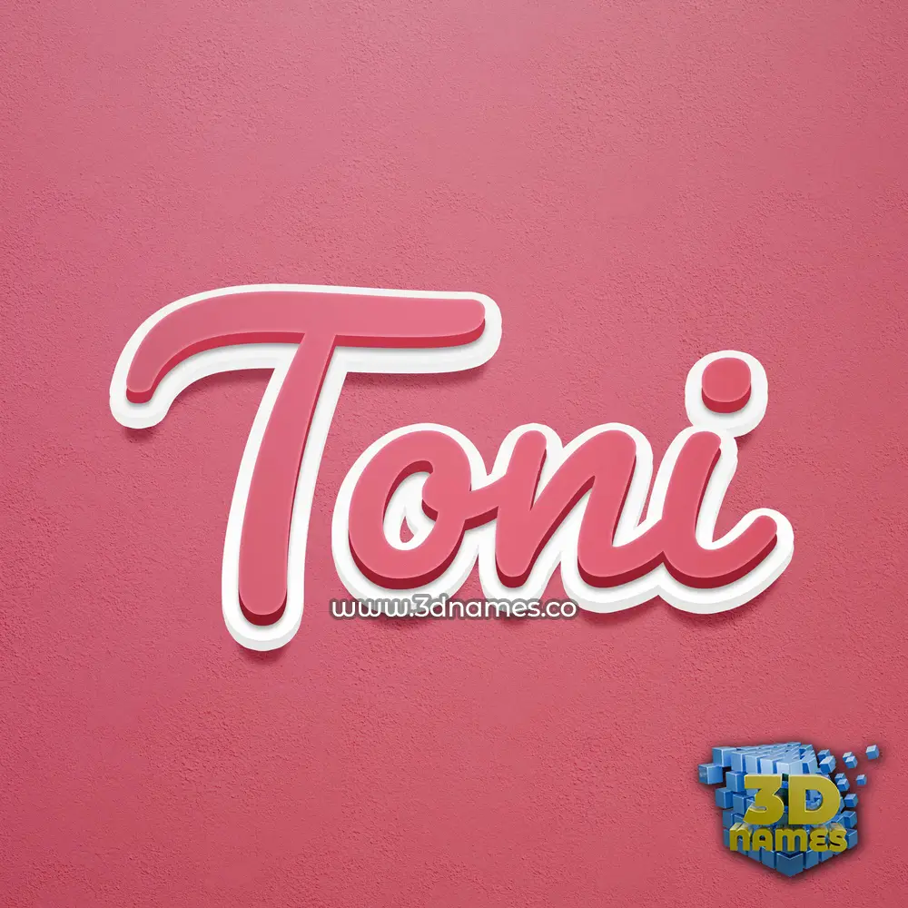 toni in Red Scribble style - 3D name wallpaper
