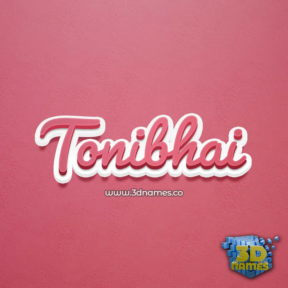 tonibhai in Red Scribble style - 3D name wallpaper