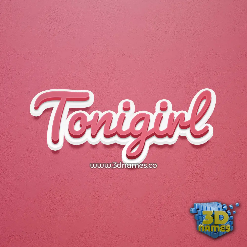 tonigirl in Red Scribble style - 3D name wallpaper