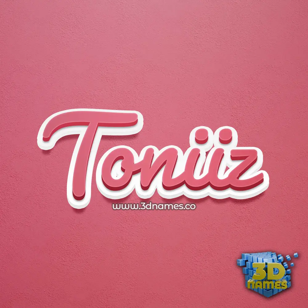 toniiz in Red Scribble style - 3D name wallpaper