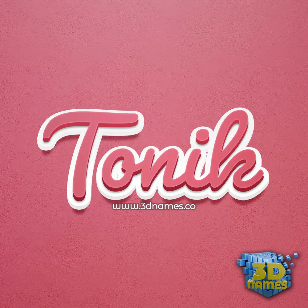 tonik in Red Scribble style - 3D name wallpaper