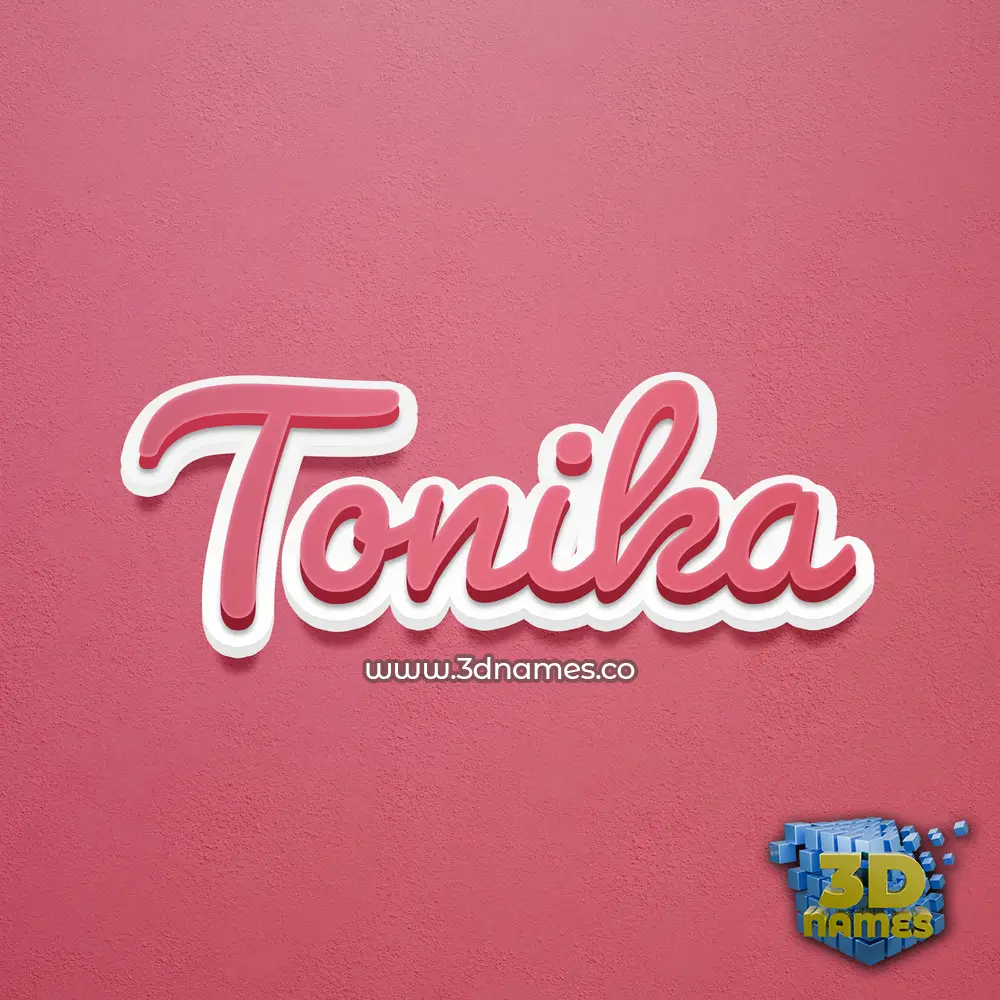 tonika in Red Scribble style - 3D name wallpaper