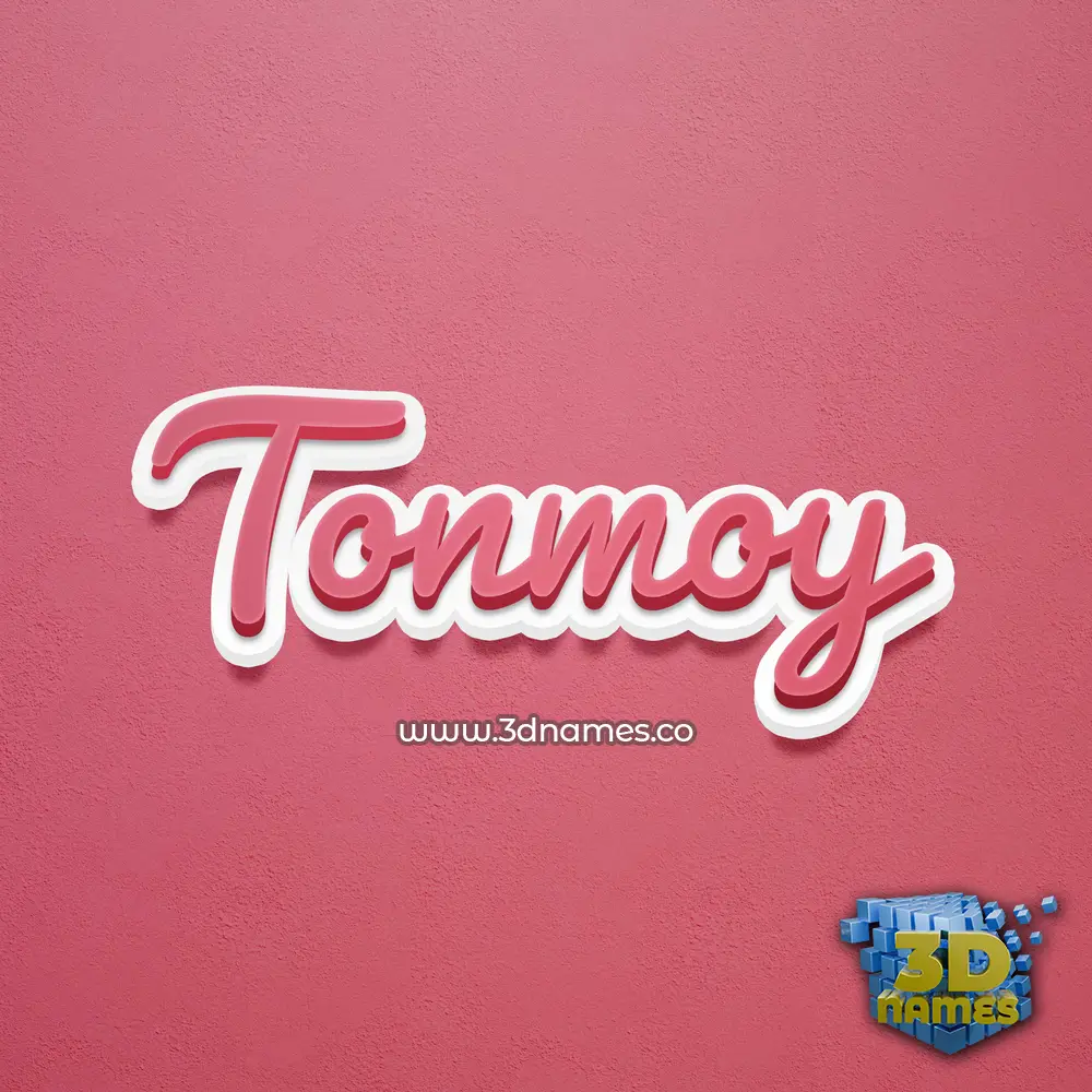 tonmoy in Red Scribble style - 3D name wallpaper