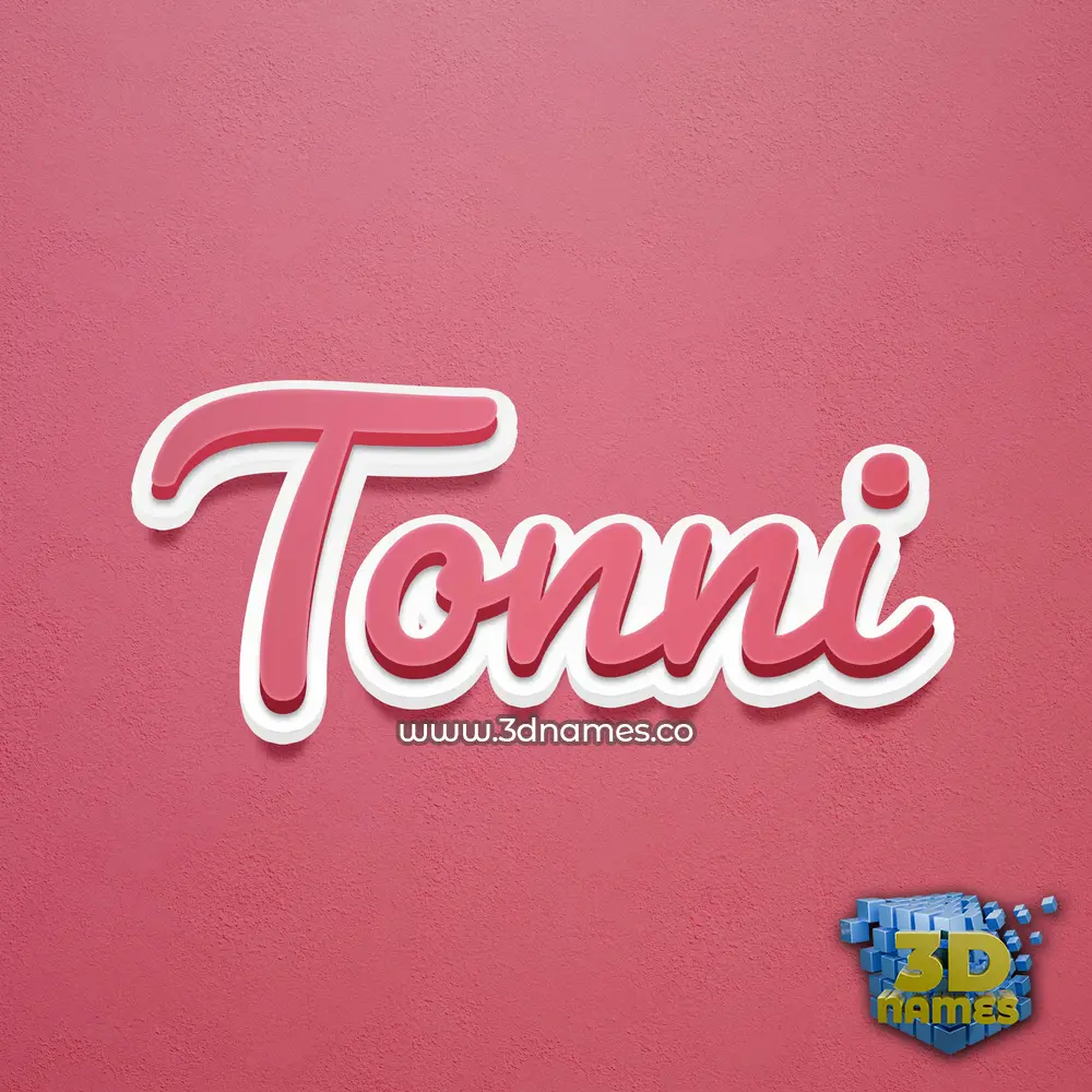 tonni in Red Scribble style - 3D name wallpaper