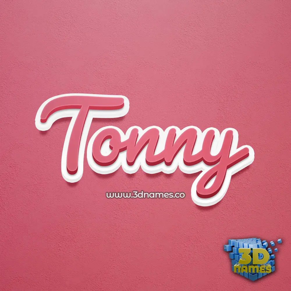 tonny in Red Scribble style - 3D name wallpaper