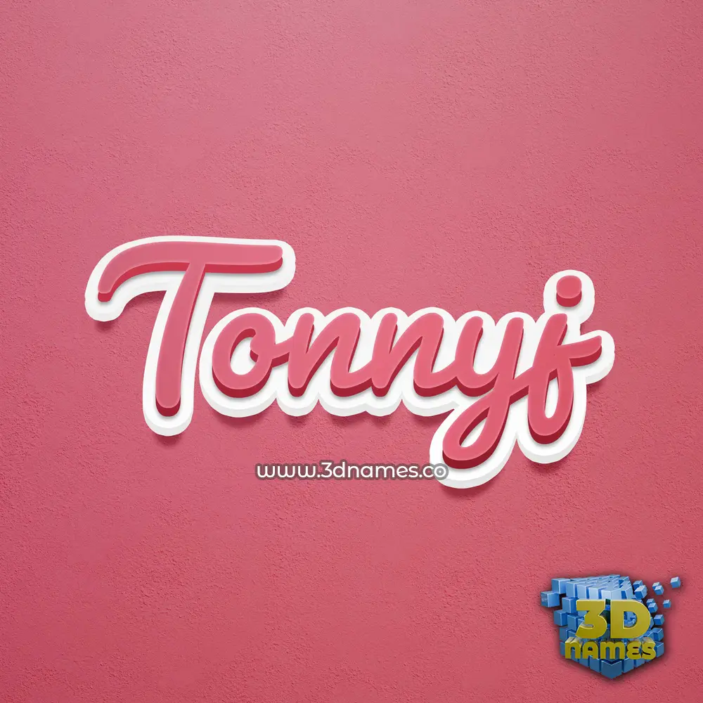 tonnyj in Red Scribble style - 3D name wallpaper