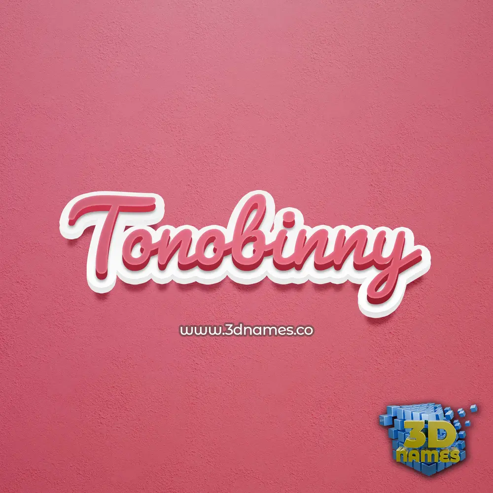 tonobinny in Red Scribble style - 3D name wallpaper