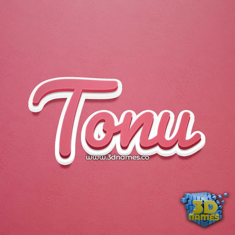 tonu in Red Scribble style - 3D name wallpaper