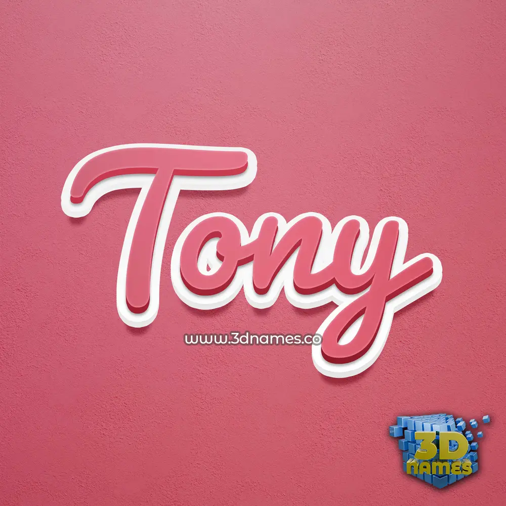tony in Red Scribble style - 3D name wallpaper
