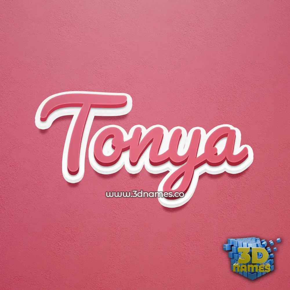tonya in Red Scribble style - 3D name wallpaper