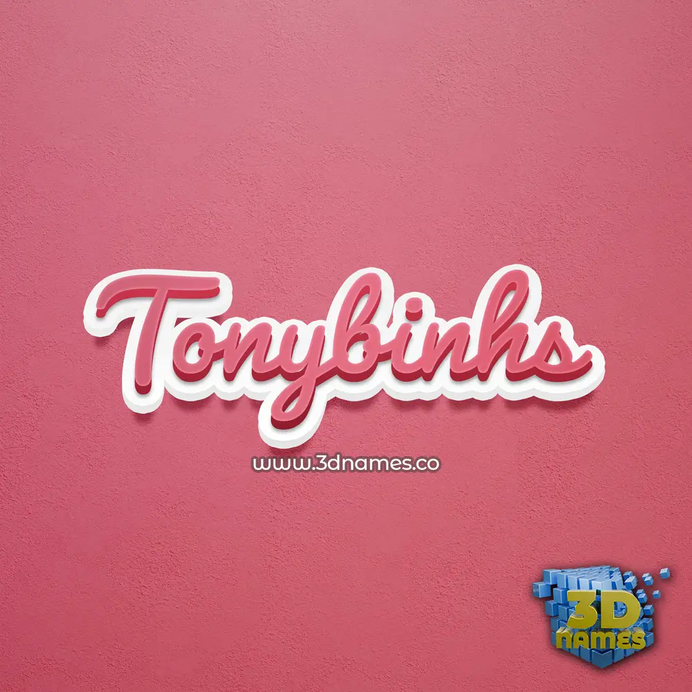tonybinhs in Red Scribble style - 3D name wallpaper