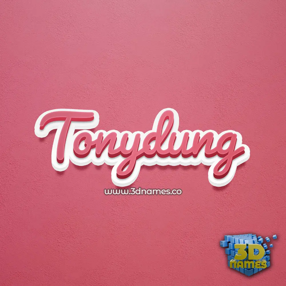 tonydung in Red Scribble style - 3D name wallpaper