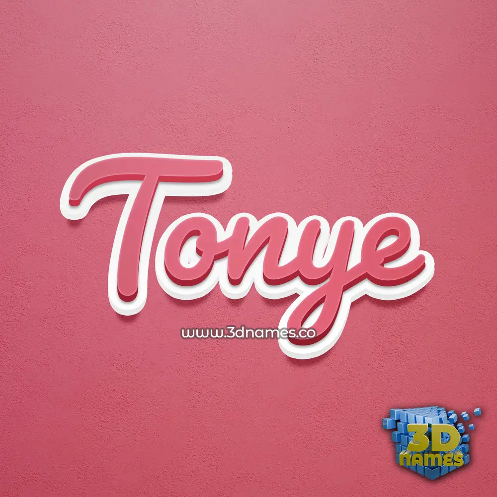 tonye in Red Scribble style - 3D name wallpaper