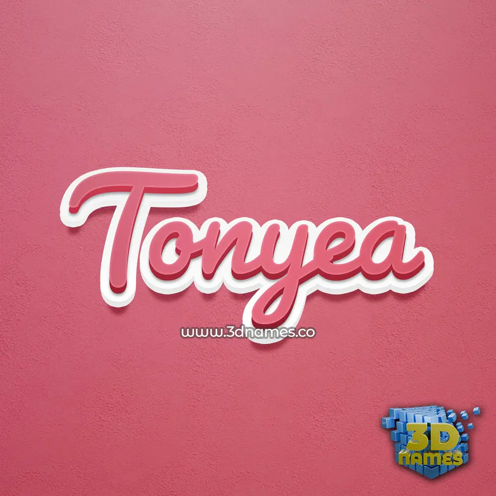 tonyea in Red Scribble style - 3D name wallpaper