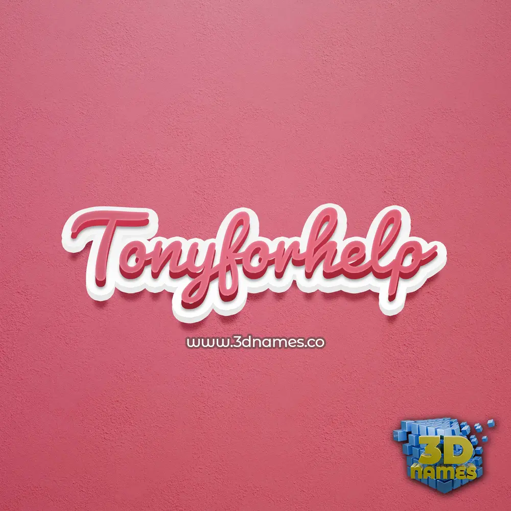 tonyforhelp in Red Scribble style - 3D name wallpaper