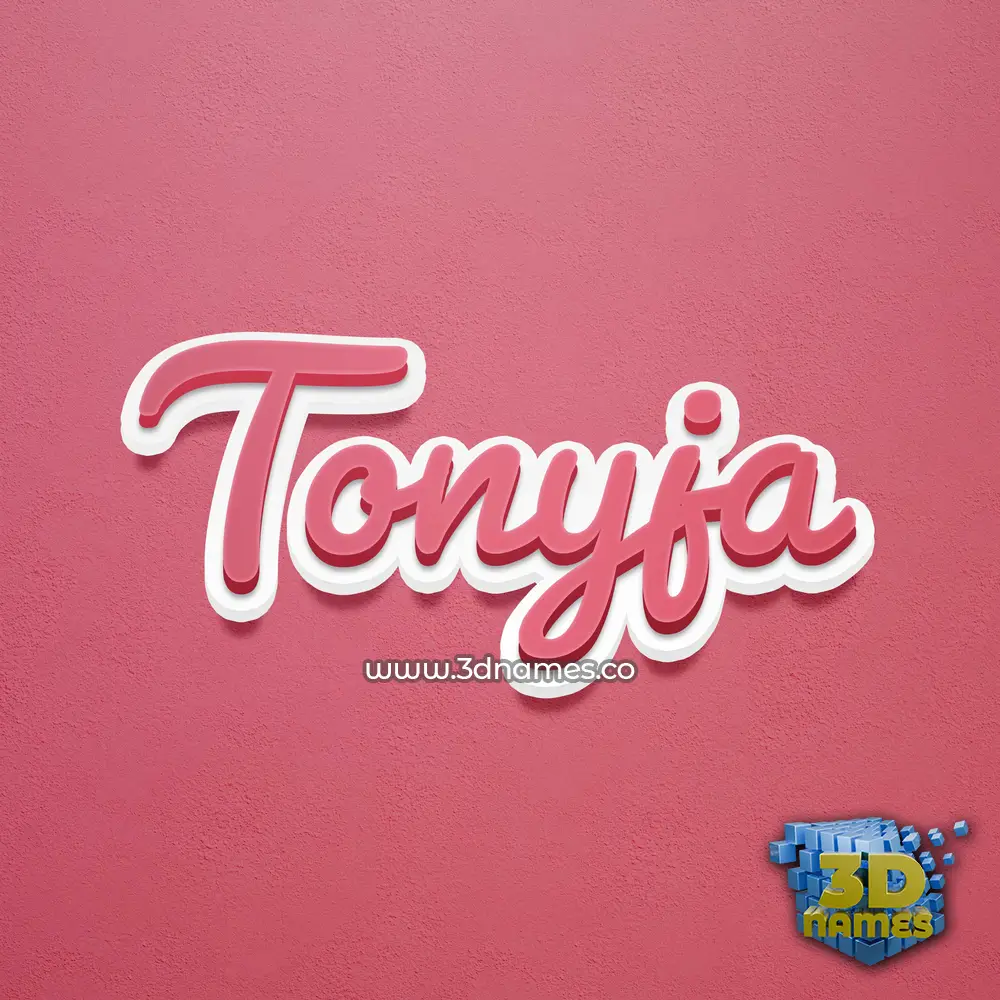 tonyja in Red Scribble style - 3D name wallpaper