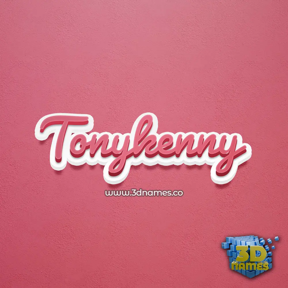 tonykenny in Red Scribble style - 3D name wallpaper